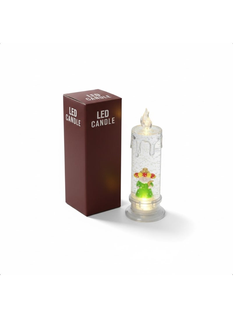 Ramadan Decorative LED Candle Light - Shimmering Glitter Liquid with Cartoon Figure - Battery Operated - Image 1
